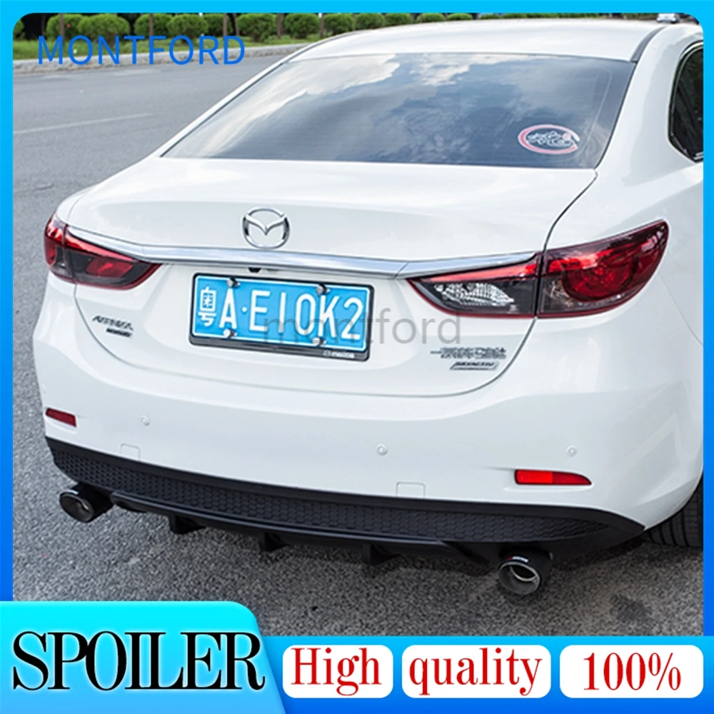 

MONTFORD For Mazda 6 M6 Atenza 2014 2015 2016 2017 ABS Black Rear Spoiler Diffuser Bumper Guard Protector Skid Plate Cover