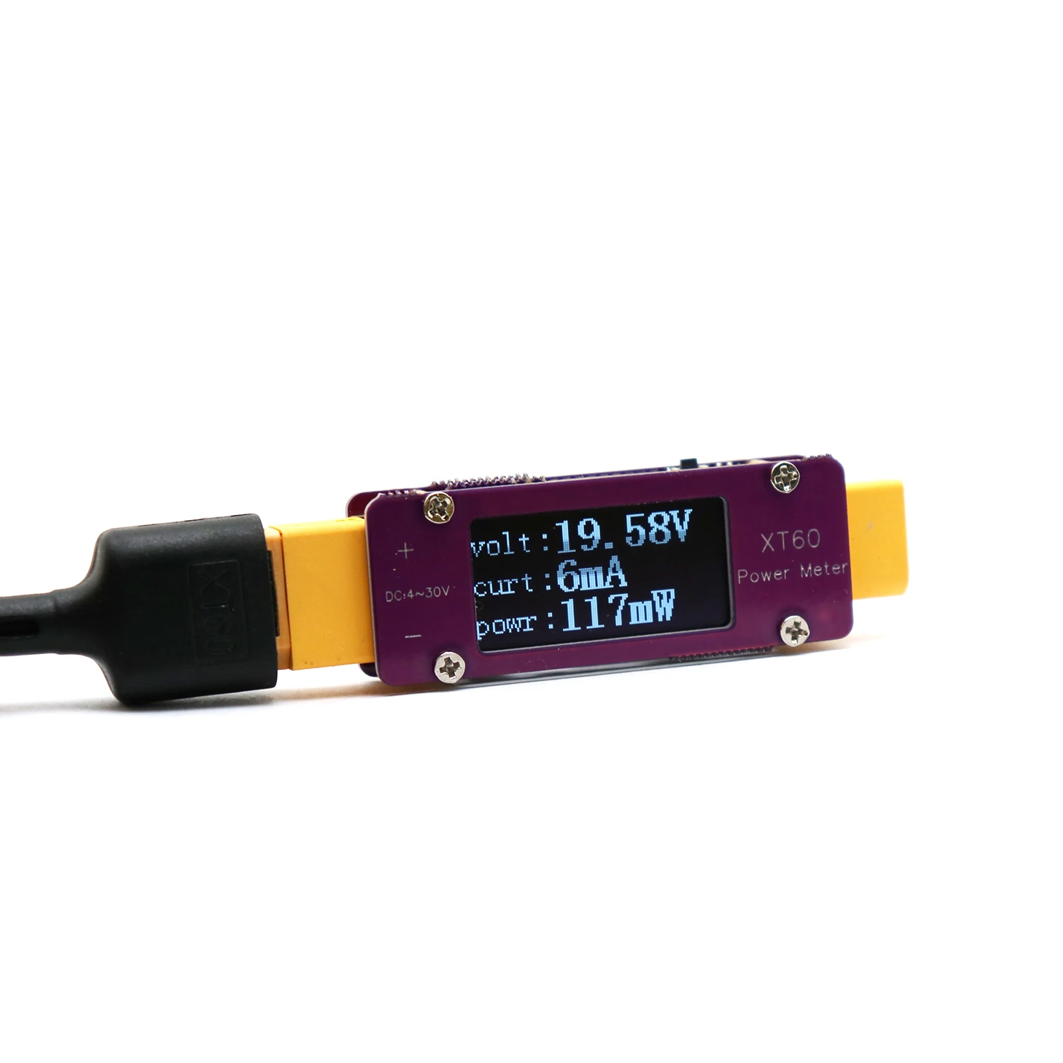 DC 4-30V 64A XT60 Power Meter OLED Display Bidirectional Current Voltage Tester F/ RC Models Lead-Acid Li-on Lifepo4 BMS Battery