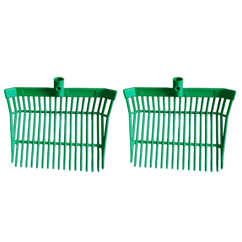 A76I-Manure Fork Replacement Head, Pitchfork Head, Horse Manure Rake, For Picking Up Manure, Stable Waste Removal, Durable Green
