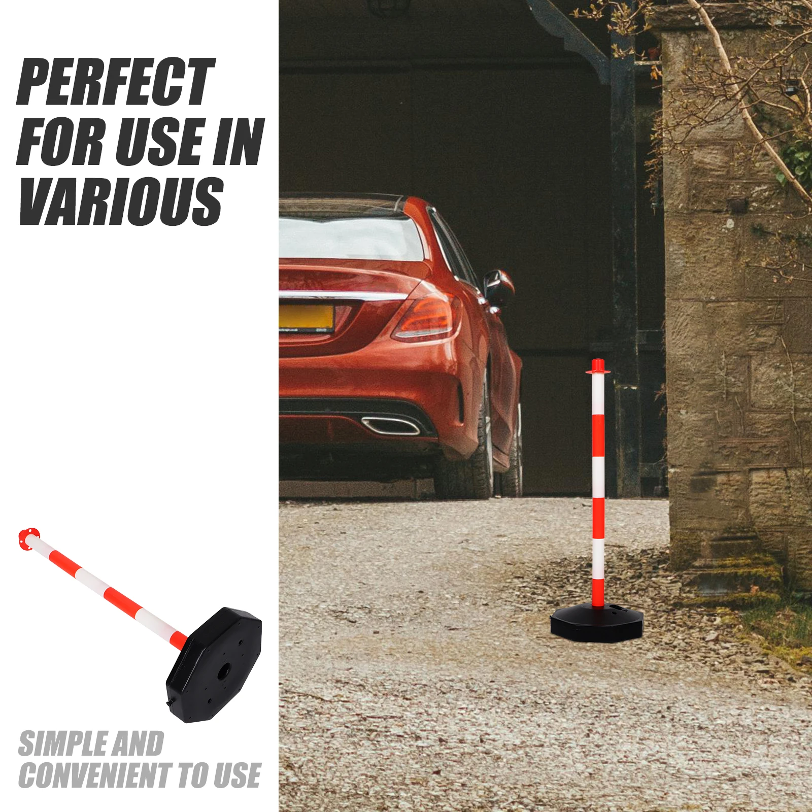 

Warning Post Delineator Traffic Column Barrier Fillable Base Parking Guide Cones PE Material Bright Colors
