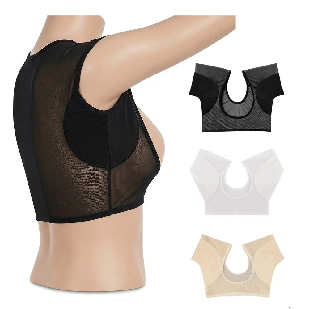 Washable T-shirt Shape Sweat Pads Reusable Breathable Armpit Care Pads Elasticity Mesh Perspiration Deodorant Pads