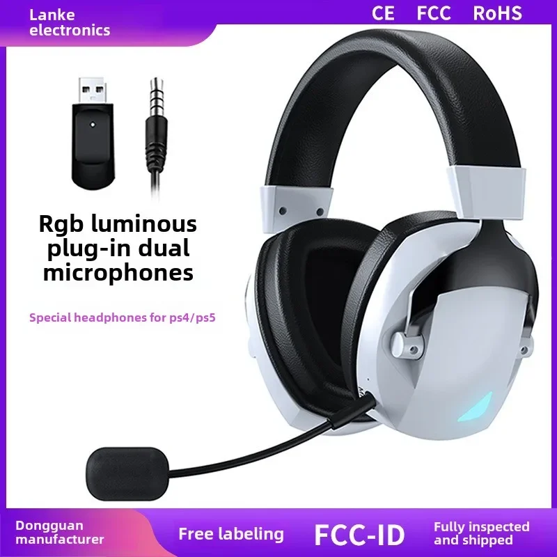 Wireless Gaming Headset with Noise Cancelling Mic,2.4G Bluetooth Headphone,USB,3.5mm Wired, 3 Modes for PC, PS4, PS5, Mac,Switch