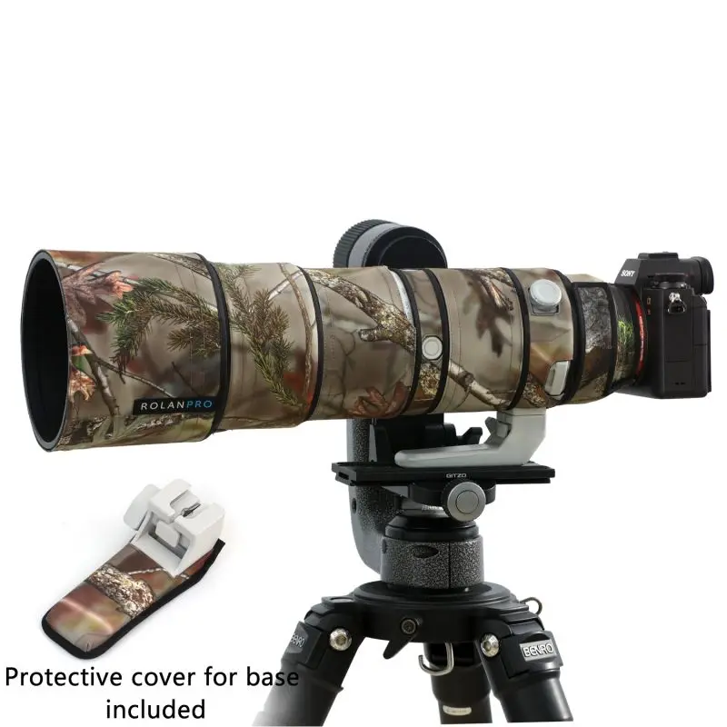 ROLANPRO Nylon Waterproof Lens Camouflage Rain Cover for Sony FE 200-600mm F5.6-6.3 G OSS Lens Protective Case Guns Clothing