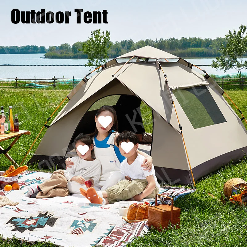 2-4 People Outdoor Folding Tent Self Driving Camping Tent Quick and Automatic Opening Waterproof and Sunscreen Portable Tent