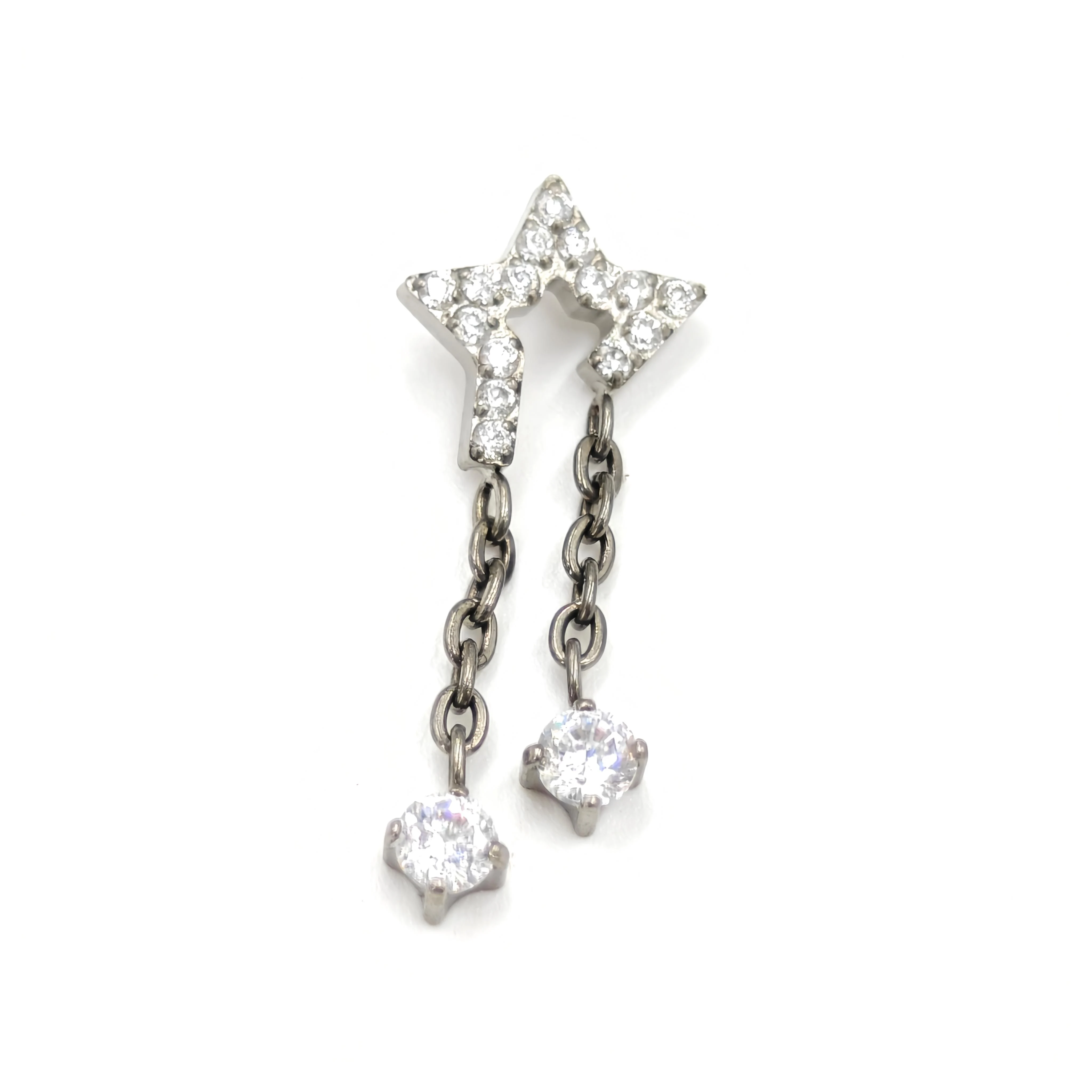 ASTMF136 Titanium Crescent Moon Cartilage Earring Dainty Helix Tragus Labret Marquise Internal Thread Stud Piercing Body Jewelry