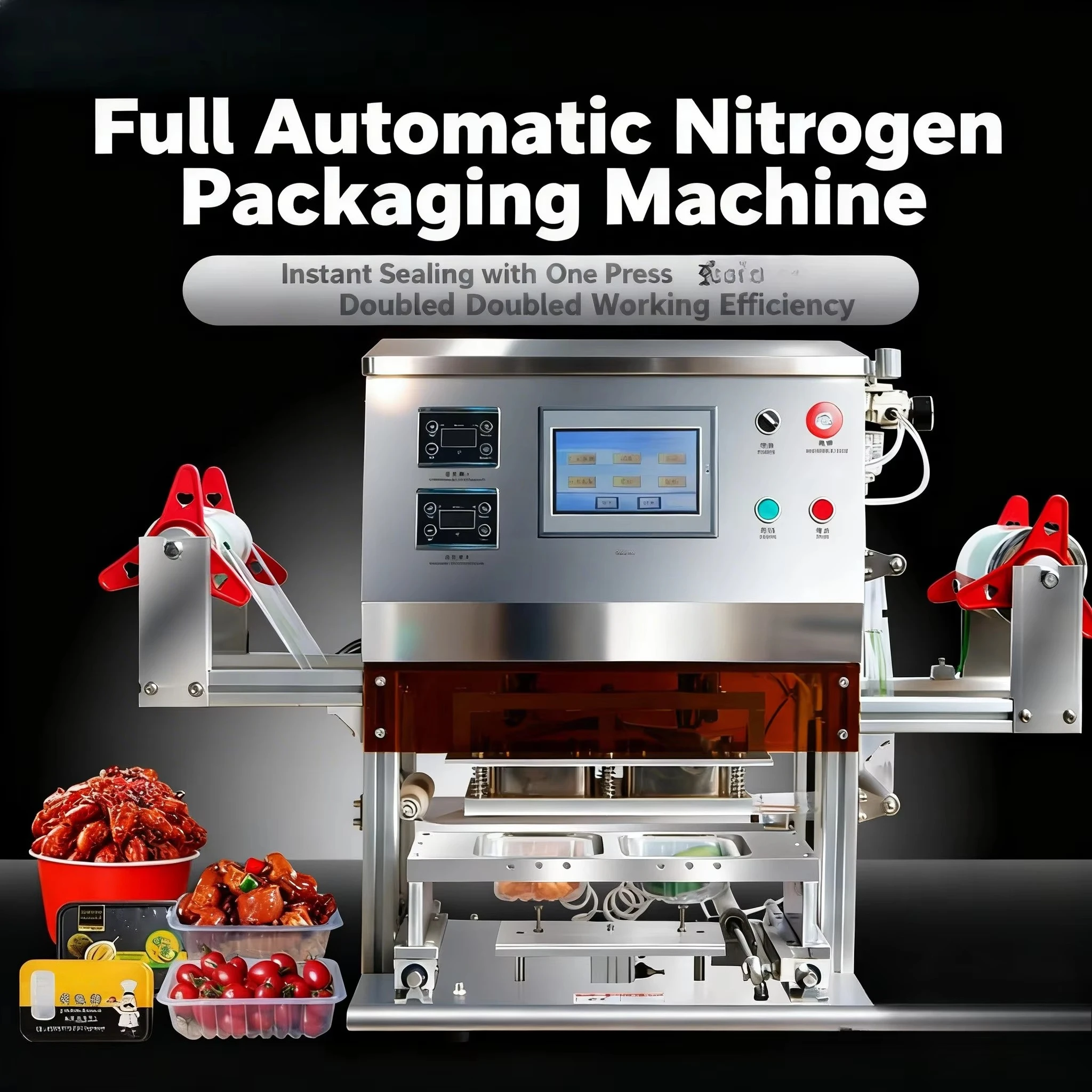 Automatic  Packaging Machine Tray Sealing Modified Atmosphere Sealing Machine for Pre-made Cooked Fresh Food Production