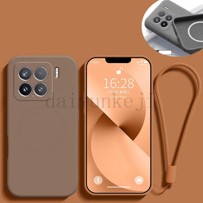Capa de telefone magnética para xiaomi 15 pro caso para mi xiaomi15 pro carregamento sem fio magsafe silicone capa macia com filme tela