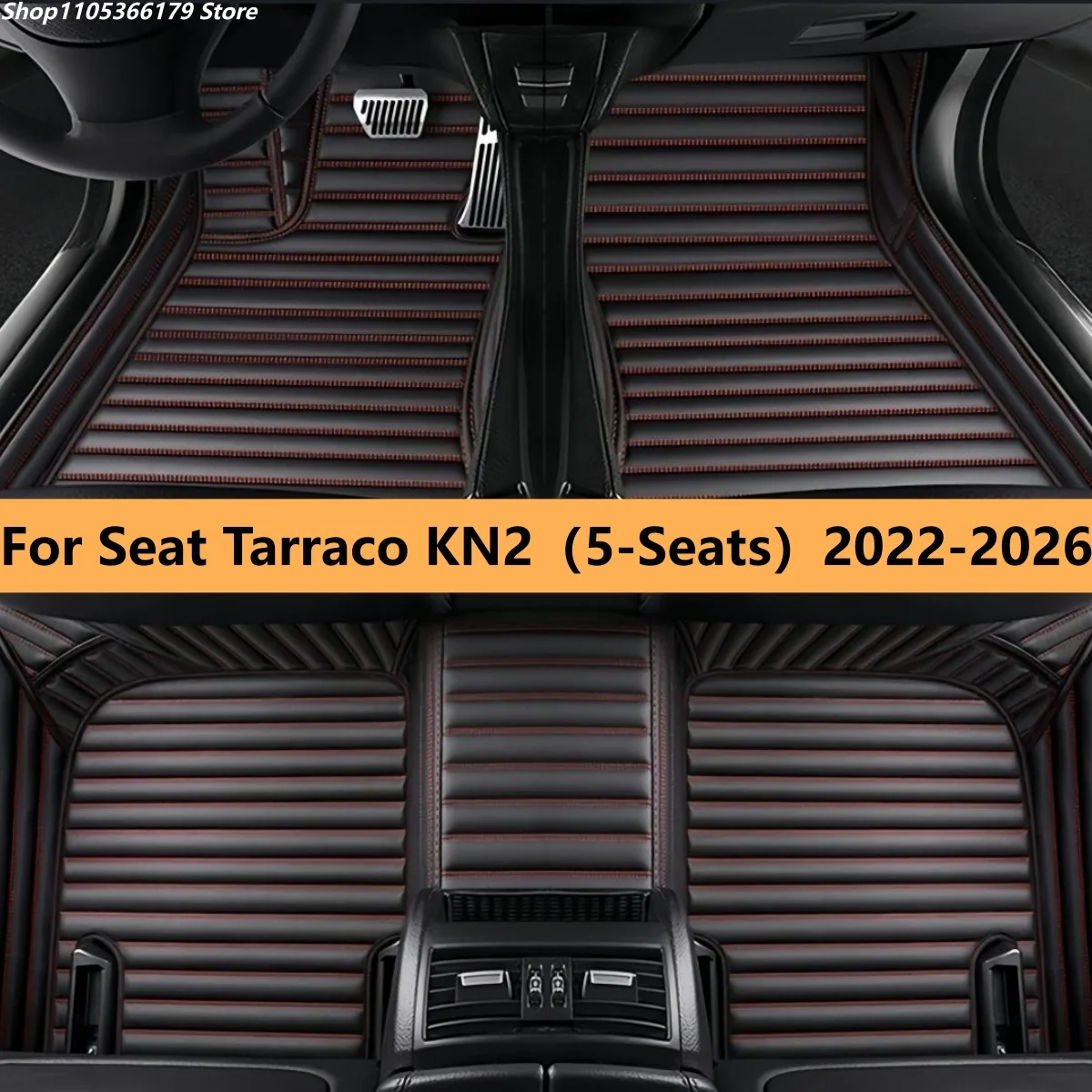 

5 Seats Auto Floor Mats Fit For Seat Tarraco KN2 2022 2023 2024 2025 2026 Car Leather Carpet Pads Full Set Foot Matts Rugs