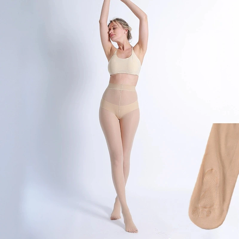 SIMPLEJEWEL Hochwertige Strumpfhosen, transparente Strumpfhosen für Damen, nackte, hoch taillierte, transparente Strumpfhosen, rutschfest, hautfreundlich