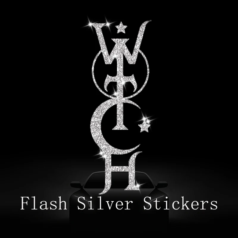 Flash Silver Stickers Witch Car Decals Car Stickers