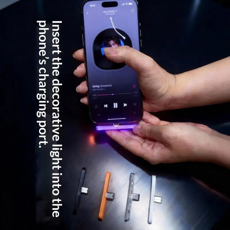USB C RGB Sound Activated Rhythm Light Voice Pickup LED Ambient Lamp for Car Interior Dorm Party Decoration