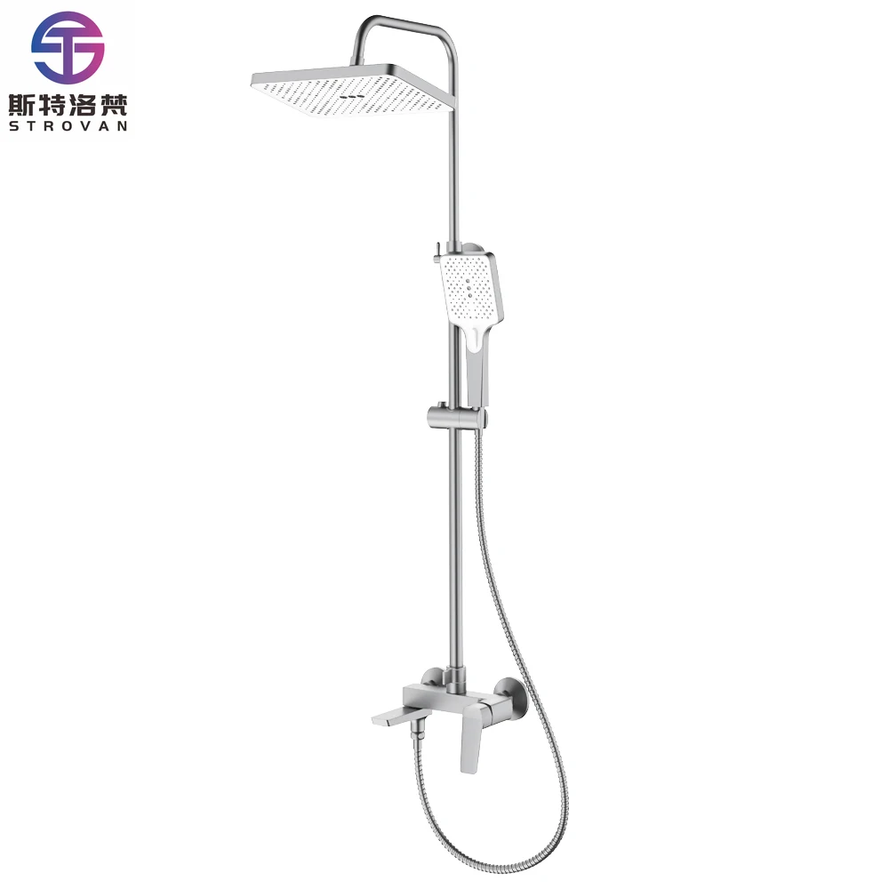 

Modern Design 3 Function Down Water Shower Set 180 Degrees Rotation Bath Faucets Shower Set