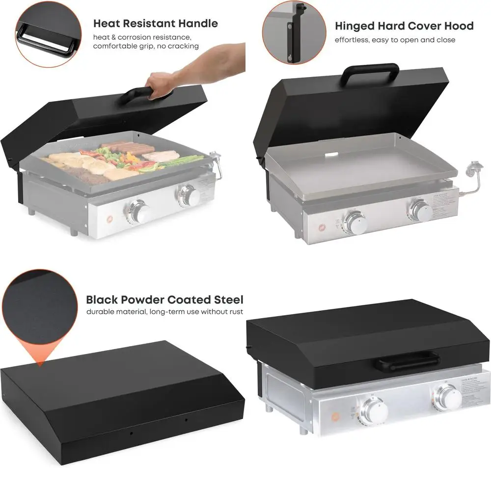 

22 Table Top Griddle Hood with Rear Grease Channel, Black