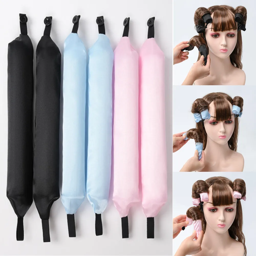 6Pcs Lazy Heatless Curling Rod Headband No Heat Silk Curls Hair Rollers Sleeping Soft Hair Curlers Foam Rod Hair Styling Tools