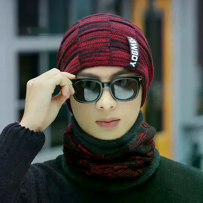 

Новая мужская зимняя теплая шерстяная шапка, уличная защита ушей, теплая толстая велосипедная вязаная шапка, шарф, ветрозащитные козырьки, кепка Tide Gorras