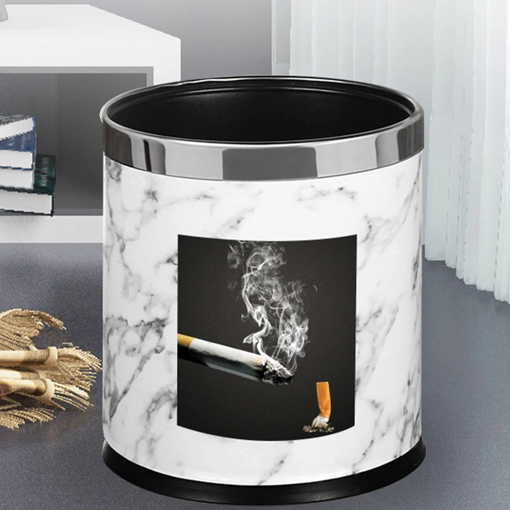 

Marbled Trash Can Decorative Double Layer Marbling Kitchen Garbage Cans Basket Pail