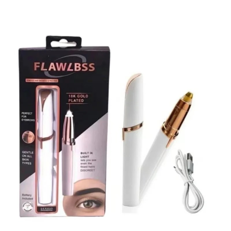 Electric Eyebrow Epilator Pen Rechargeable USB Strip Remover