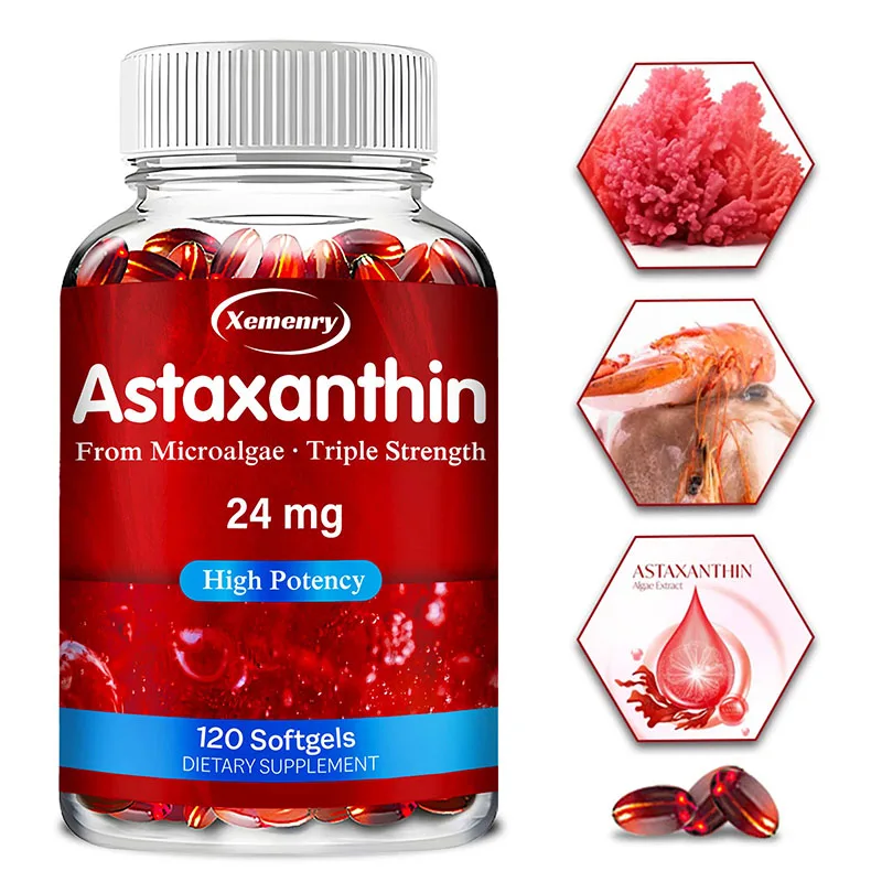 Astaxanthin 24mg - Promotes Cardiovascular Health & Accelerates Metabolism Supporting Eye, Joint & Skin Health