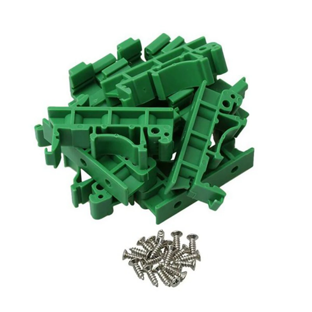 HOT SALES 20Pcs DRG-01 PCB for DIN 35 Rail Mount Mounting Support Adapter Circuit Board Bracket Holder Carrier Clips Connectors