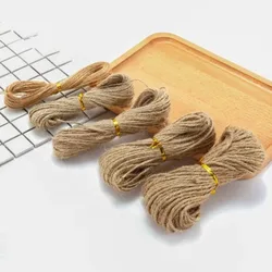 20M Party Supplies Hemprope Rope Decoration Twine Jute Brown Weaving Home Decor Manual Gifts for New Year Decoration 2022