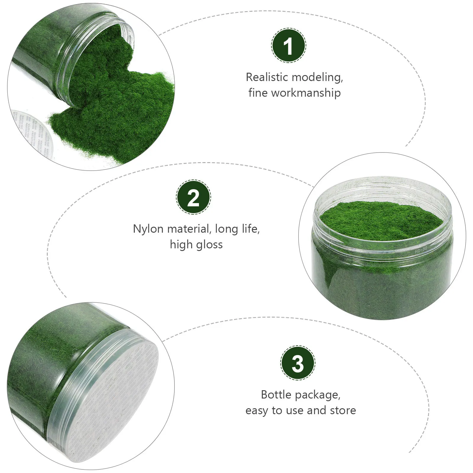 

Simulation Lawn Decor 1 Bottle Realistic Artificial Plant Nylon Lawn Powder Diy Landscape Moss Home Garden Office Decor