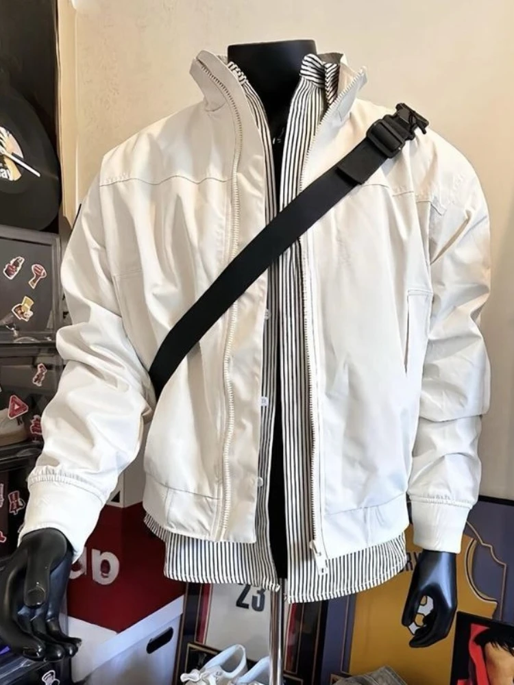American Retro Fashion Loose Casual Tops Coat Men Jacket Formal Occasion Autumn Minimalist Chic Fashion 2025 New Versatile Parka