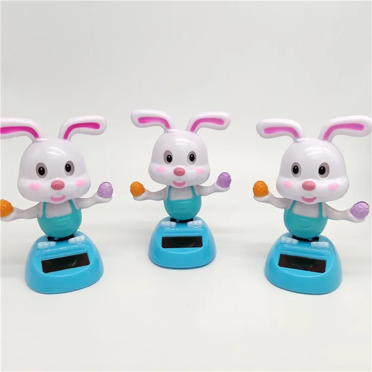 Cartoon Cute Ice Cream Rabbit Swinging Doll Solar Car Ornament Creative Car Interior Decoration Children's Solar Toys