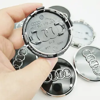 適用於Audi A3 A4 A5 A6 A7 Q3 Q4 Q5 Q7 S3 S4 S5 S6 S7 RS3 RS5 的 4 個 60mm 61mm 68mm 69mm 77mm 汽車輪圈中心蓋配件 8 最佳銷售 奧迪零件 - №1