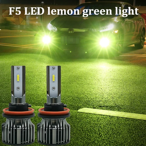 50W verde limón H7 luz LED para coche H4 lámpara LED Turbo H1 H11 bombillas de faros 9005 9006 lámparas de coche 9007 H3 faros de color lima luz antiniebla