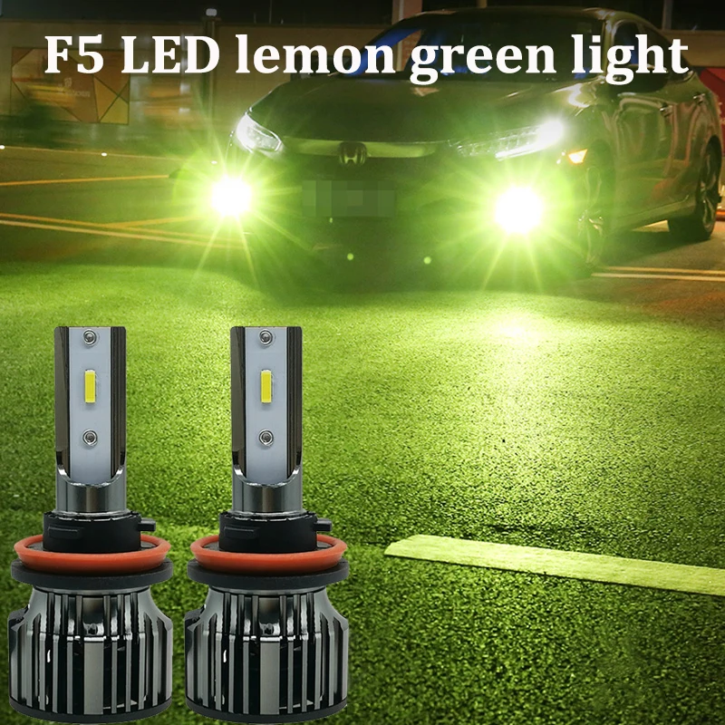 50W Lemon Green H7 LED Car Light H4 led Turbo Lamp H1 H11 Headlight Bulbs 9005 9006 Auto Lamps 9007 H3 Lime Headlights Fog Light