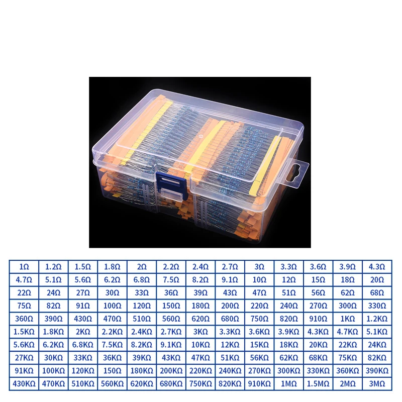 Snvi Widerstandskit 1/4W 1% Metallfilm-Widerstände Set 300 Stück 600 Stück 820 Stück 2600 Stück 30 41 130 Werte Elektronische Komponenten – Detail 3