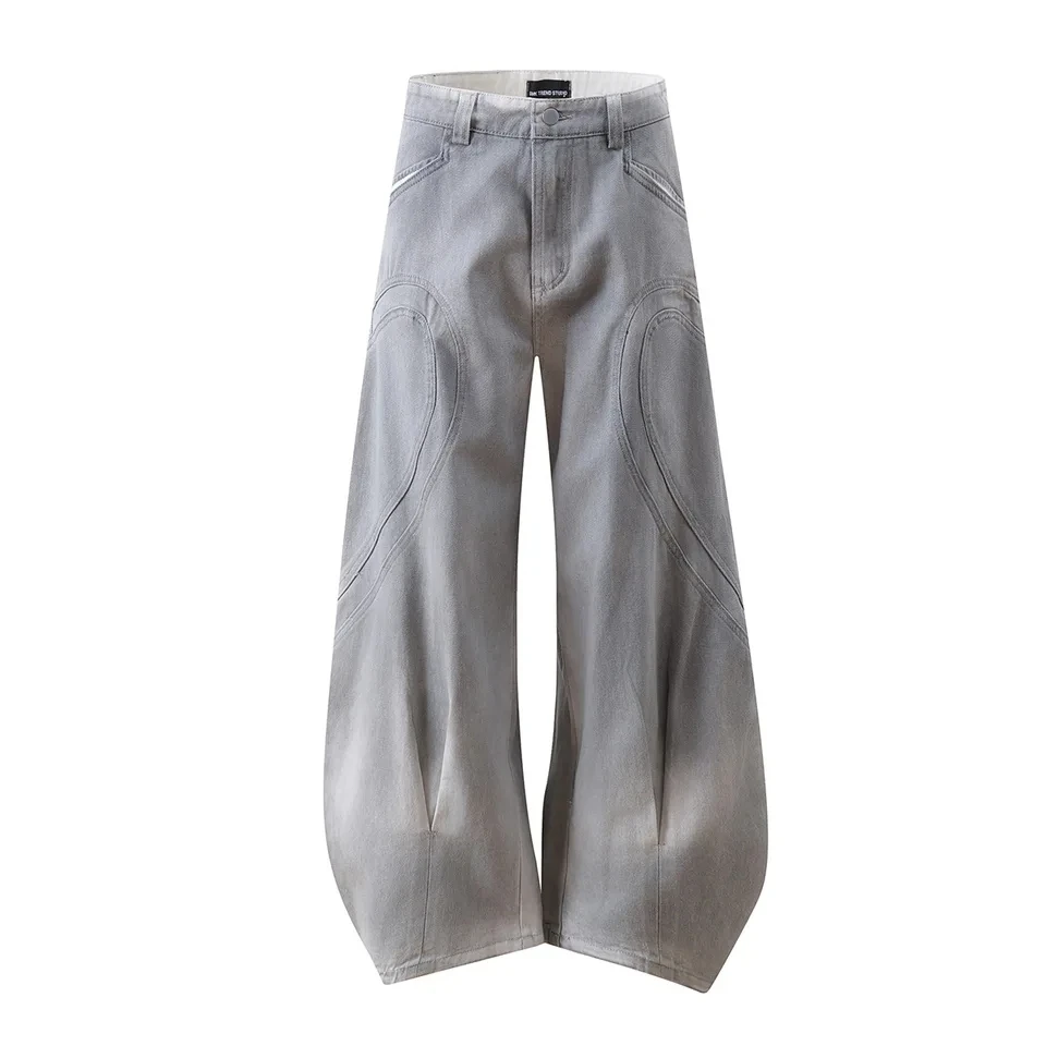 

2026 New Washed Scimitar Pants Design Sense Loose Draped Wide Leg Long Pants Men Personality Casual Versatile