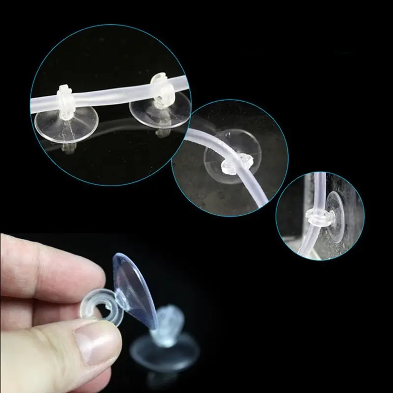 5pcs Aquarium Sucker Suction Cup For 4mm Air Line Pipe Tube Wire Holder Used Sucker For Glass Surface Fish Supples NEW