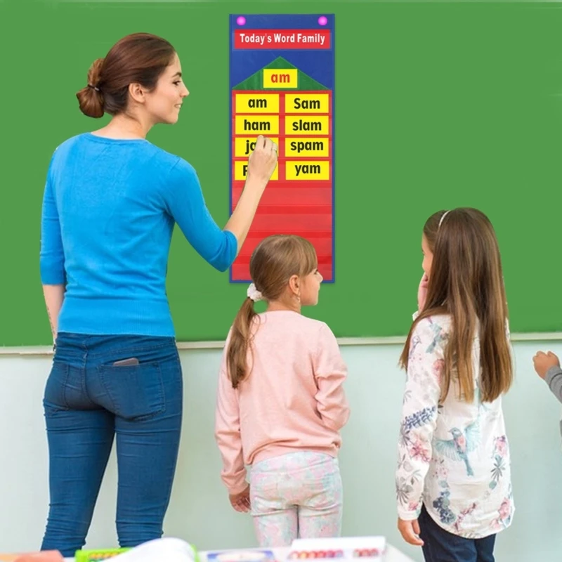 2023 New Classroom Word Family Pocket Chart with 217 Word Family Card Word Building Chart