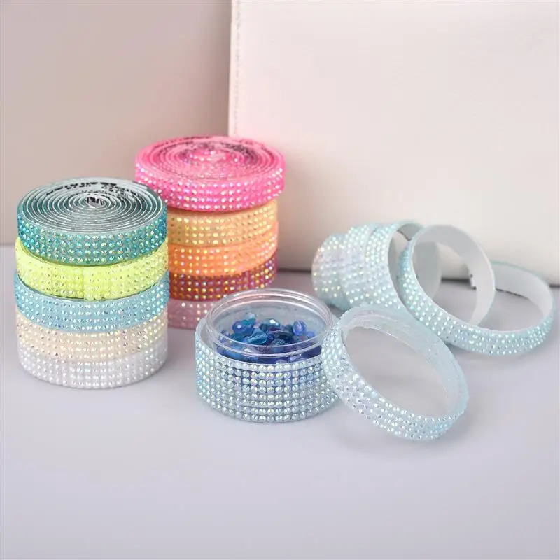 

Ribbon DIY Sticker Rhinestones Arts Crafts Car Phone Decoration Dropshipping Self Adhesive Crystal Rhinestone Sticker Diamond