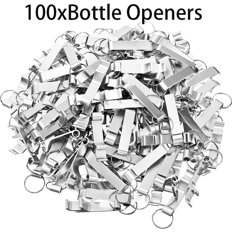 100Pcs Aluminum Bottle Opener Soda Beverage Beer Bottle Opener Keychain Bottle Openers Aluminum Beer Bottle Opener