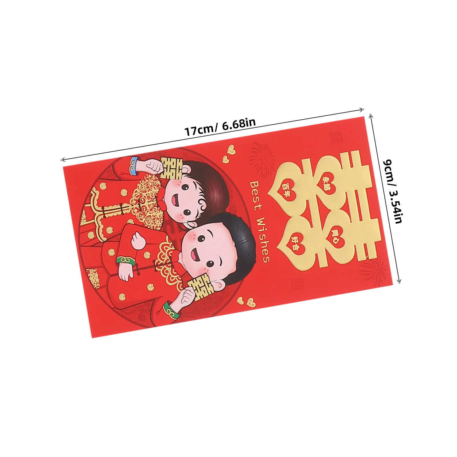 6Pcs Wedding Lucky Money Envelopes Chinese Style Red Packets Cute Double Happiness Paper Envelopes for Bride Groom Wedding Event