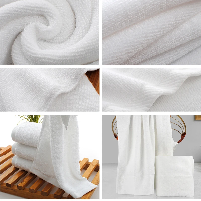 Hotel cotton towel wholesale, skin friendly soft, absorbent, star beauty salon hotel embroidered custom bath white towel 35*75cm