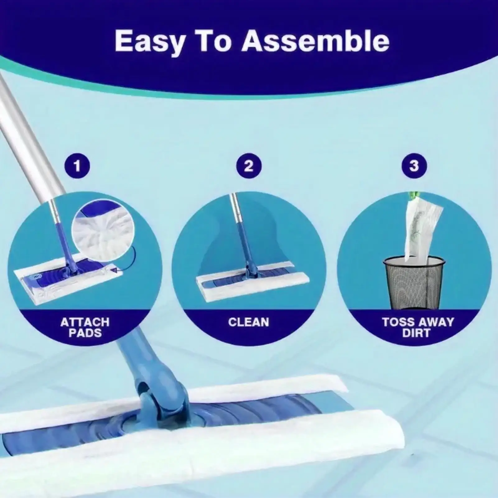 

Dry Sweeping Cloths 100 Pieces Bathroom Dust Mop Cloths Microfiber Dry Sweeping Pads for Commercial Home Hardwood Dormitory