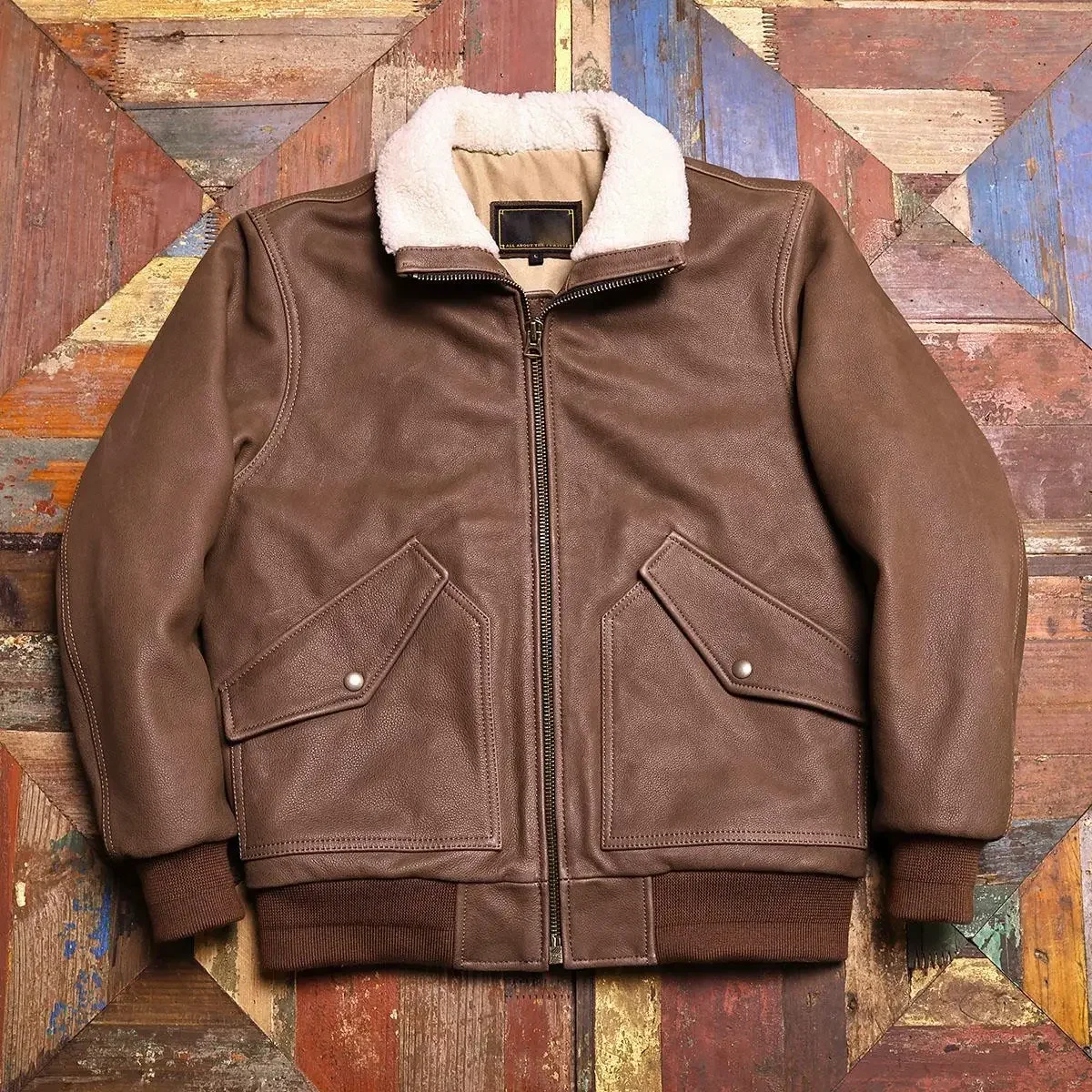 

Tailor Brando American Vintage 45P куртка-бомбер мужская с короткими лацканами из натуральной яловой кожи, хлопковая теплая куртка из натуральной кожи