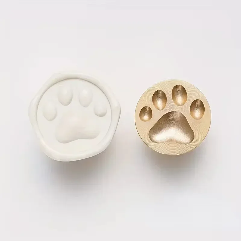 Tête de sceau de cire, impression de patte, Mini tête de scellage en gaufrage de patte de chat pour bricolage, cartes de Scrapbooking, enveloppes, Invitations, emballage cadeau