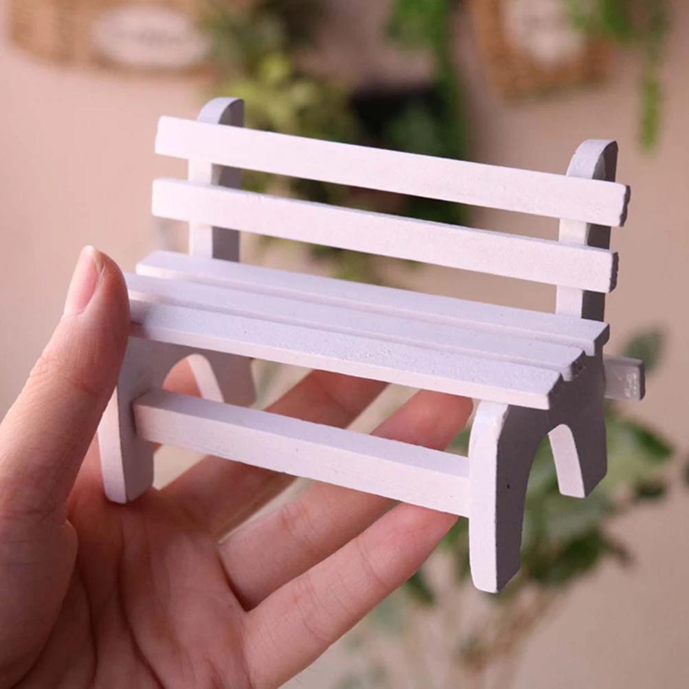 2 stuks witte mini stoel kinderkamer slaapkamer woondecoratie klein meubilair miniatuur houten fantasiespel educatieve kunst ornament