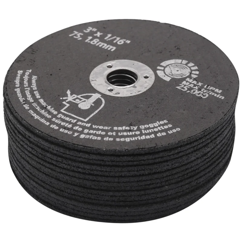 AB47-15Pcs 3Inch 75Mm Cut Off Wheel Resin Cutting Disc Fiber Circular Saw Blades For Metal Cutting 75X1.6X10mm