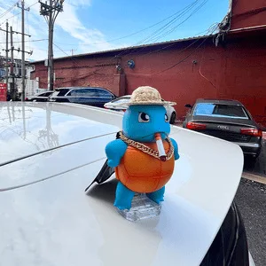 

Bestseller Squirtle Car Decoration Cute Sassy Roof Standing PoseRear Bumper Plush Charm Creative Auto Interior Exterior Accessor