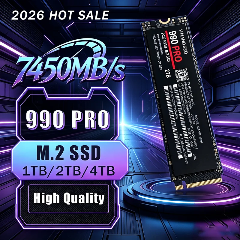 up to 7450MB/s Speed New 990 PRO 512TB-4TB PCle 4.0 NVMe M.2 SSD Ideal for PS5 Console Gaming Laptops & Desktops