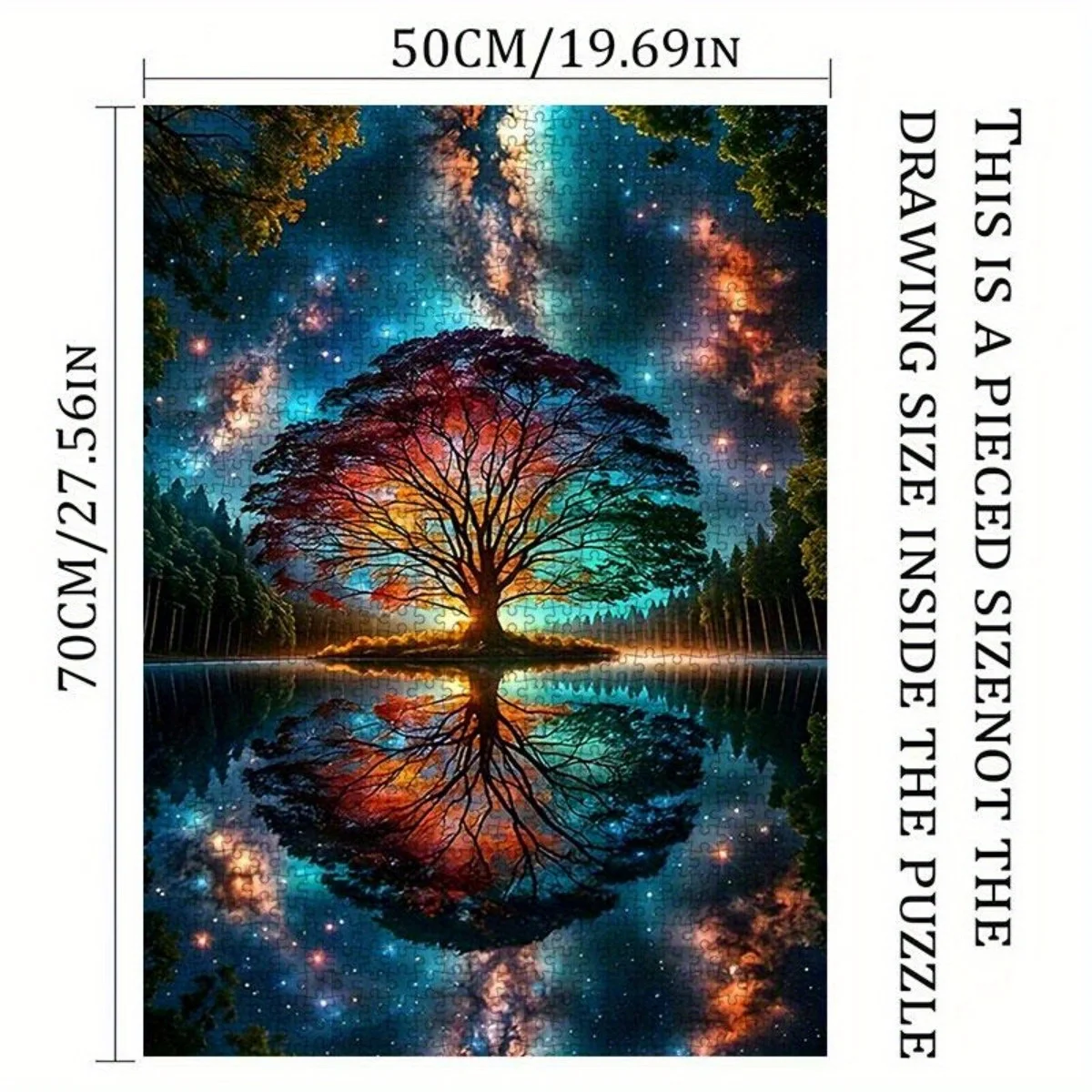 1000pcs of Adult Puzzle - Frameless - Puzzle of the Tree of Life and the Reflection of the Universe and the Milky Way - with S