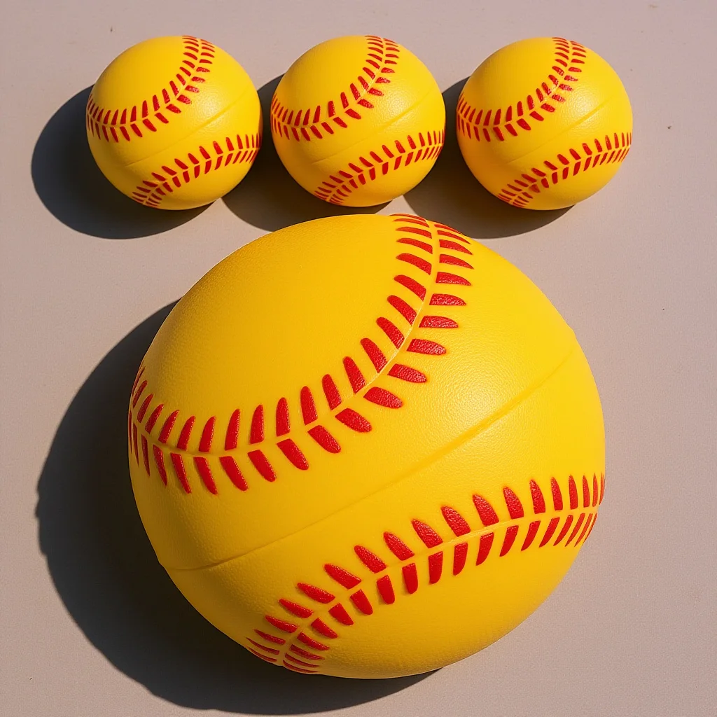 

4Pcs PU Sponge Baseball Training Softballs Colored Lightweight Practice Balls for Teen Player Sports Training and Hitting