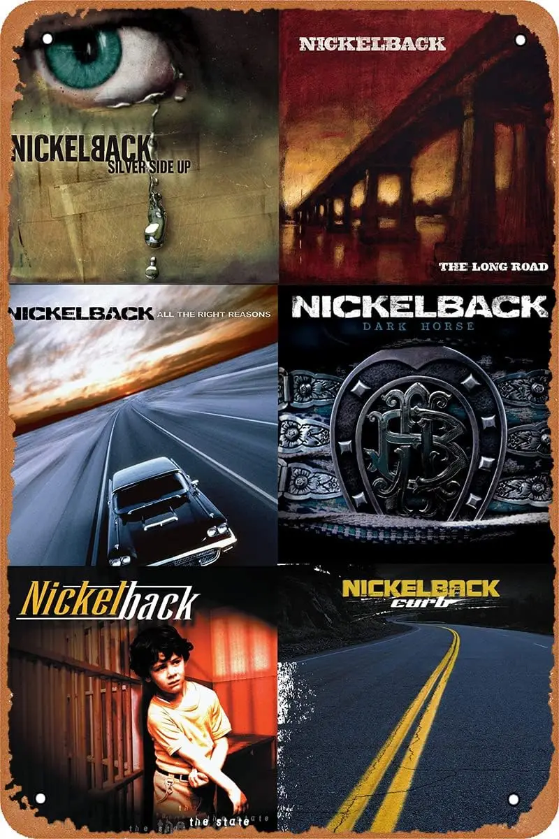 Nickelback Band Poster Vintage Metal Tin Sign Gift Home Bedroom Bar Retro Cafe Decor 8x12 Inch