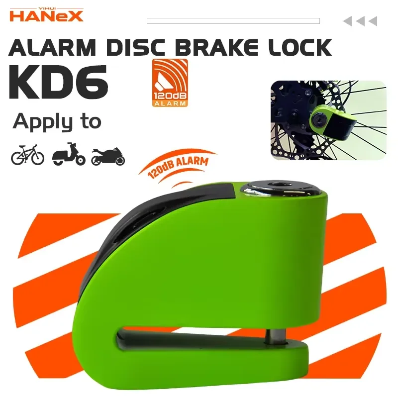 Motorcycle Alarm Disc Lock Anti-theft 6mm Locking Pin Alarm Disc Lock 120dB Alarm Disc Brake Lock