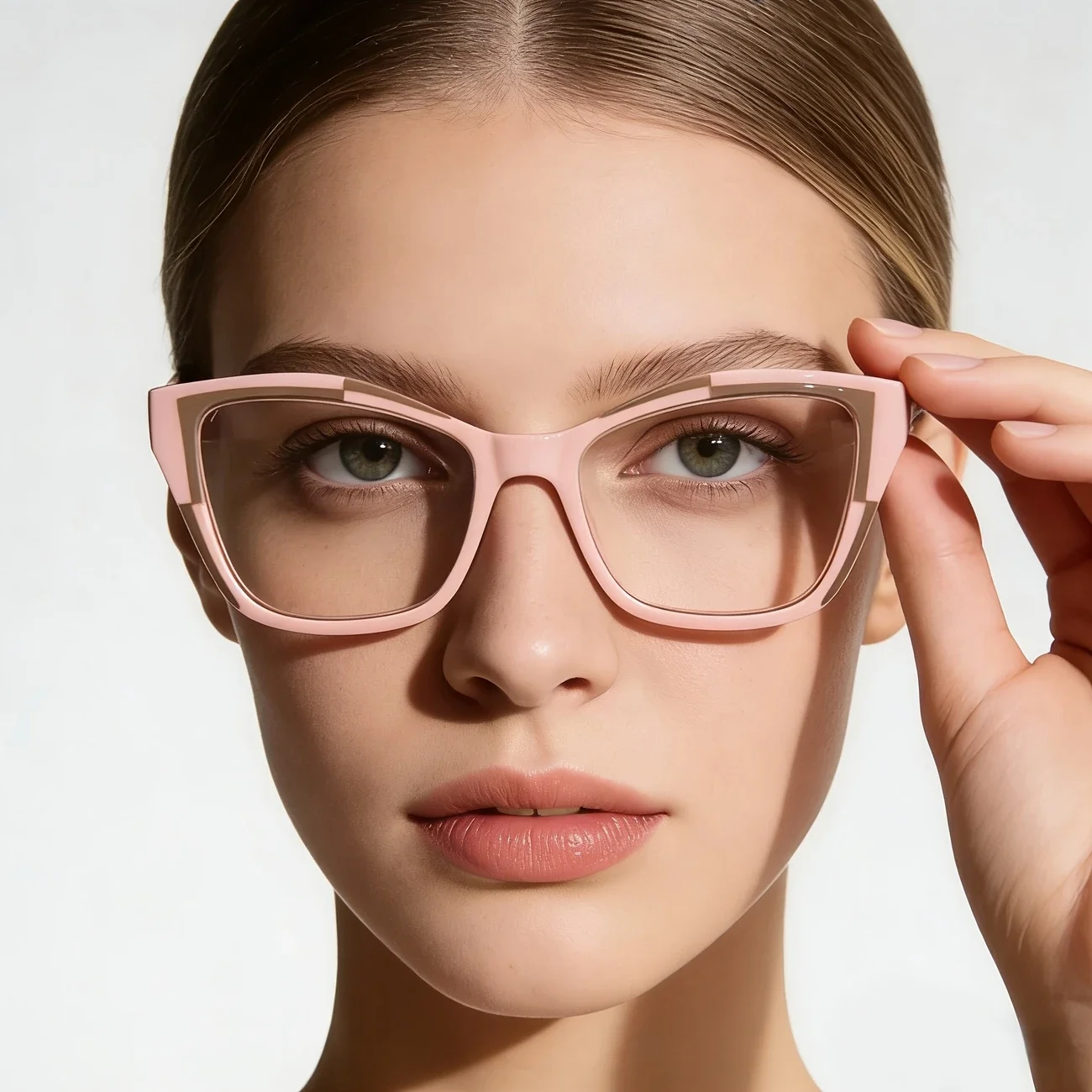New Fashion Cat Eye Anti Blue Light Reading Glasses, Two-tone Frame Presbyopic Glasses for Women, Block Blue Light